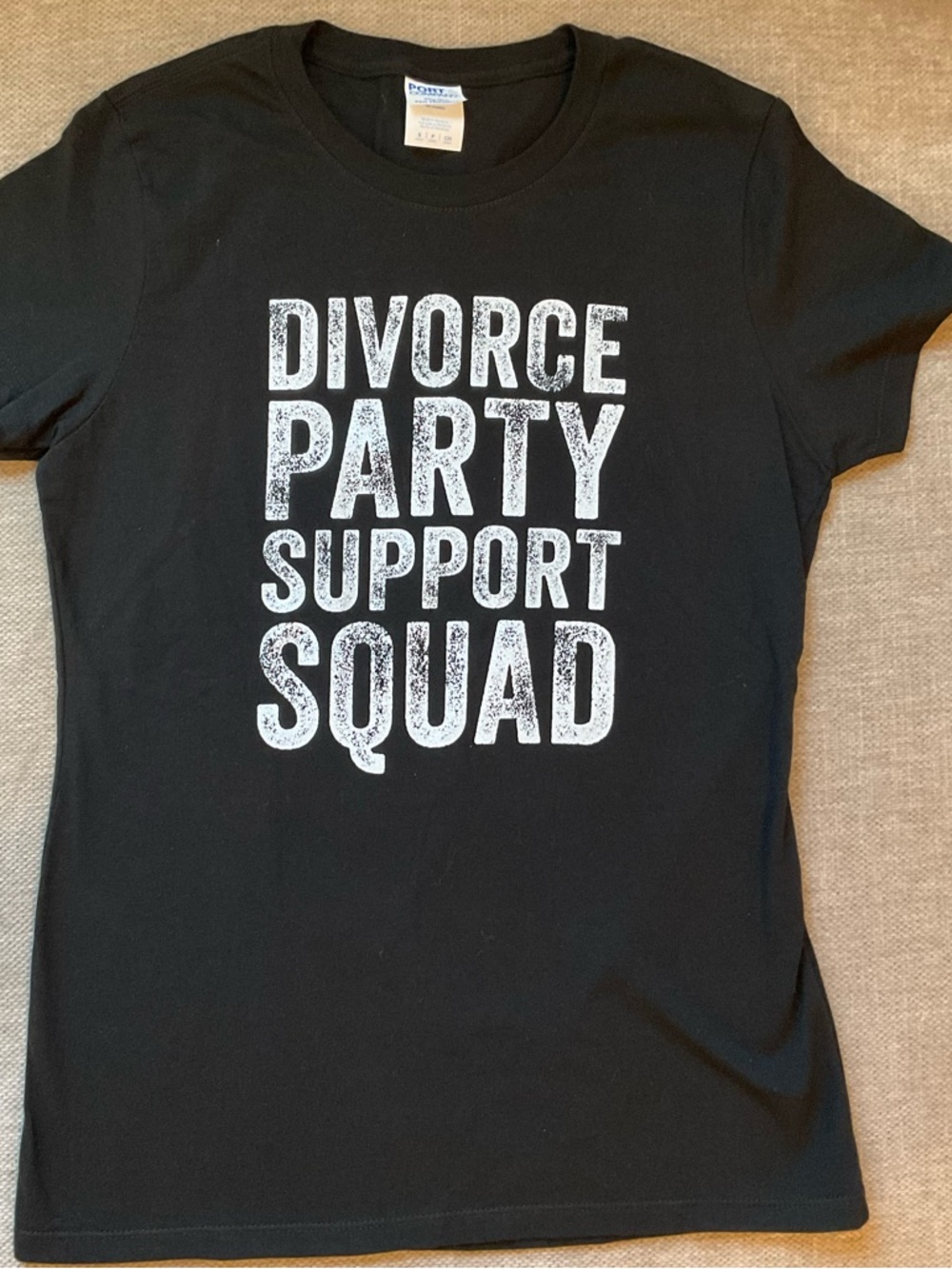 Black "Divorce Party Support Squad" Cotton Tee by Port & Company